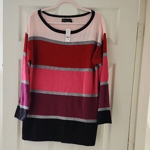New York & Company Pink and Black Sweater